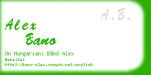 alex bano business card