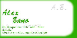 alex bano business card